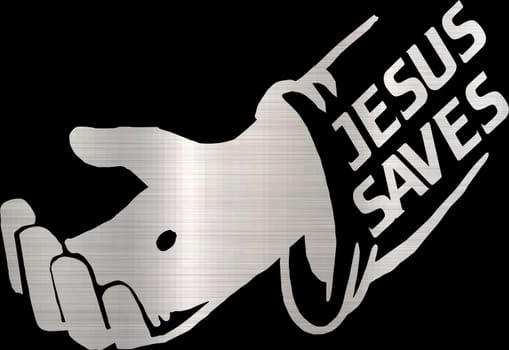 jesus saves holy help hand peace silver illustration