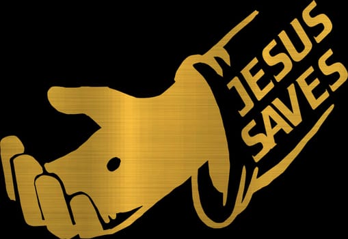 jesus saves holy help hand peace golden illustration