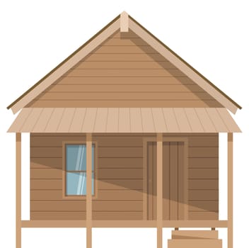 wooden lodge traditional cottage camp illustration