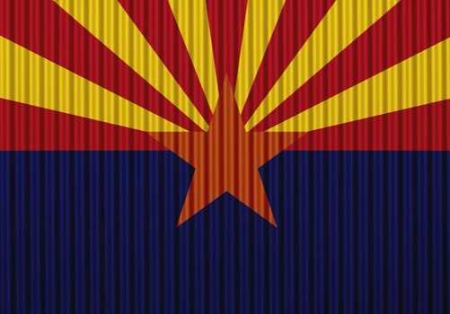 Flag of Arizona on corrugated iron