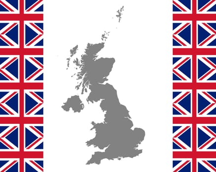 British flag and map