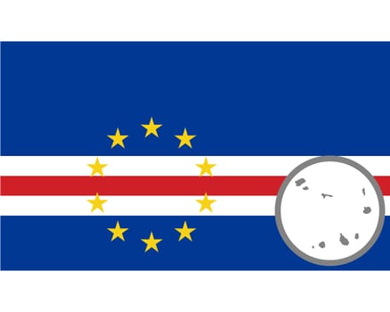 Fahne und Landkarte von Kap Verde
