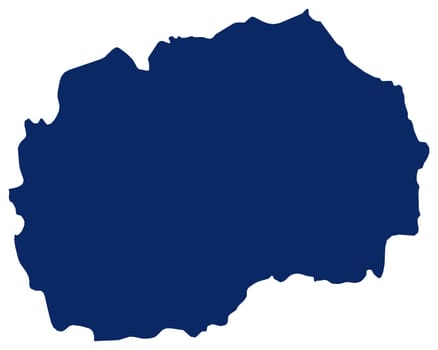 Karte von Nordmazedonien in blauer Farbe