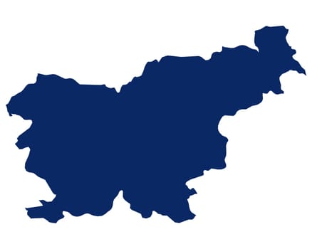 Karte von Slowenien in blauer Farbe