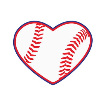 baseball ball object sport game love heart shape illustration