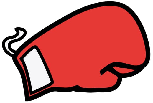 boxing glove red punch sport game protection fighter illustration