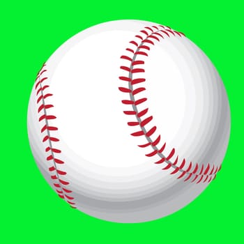 baseball ball object sport game green background illustration