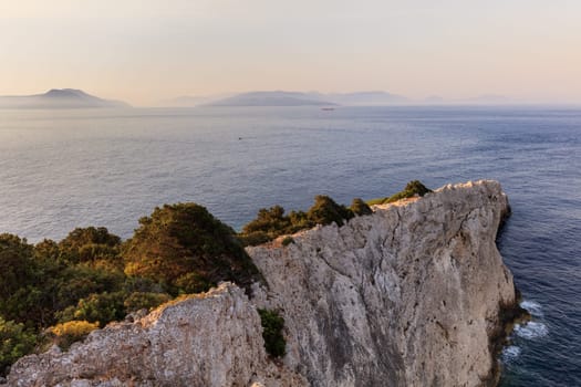 sunrise in Cape Doukato. Lefkada island, Greece