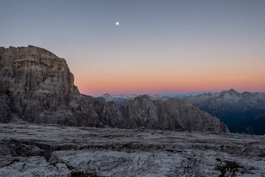 Brenta Dolomites in sunrise light, Italy, Europe