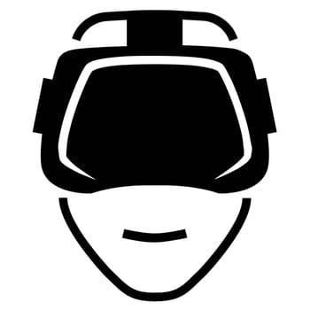 virtual reality glasses helmet technology smile black silhouette illustration