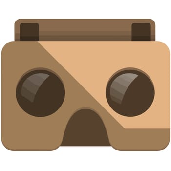 virtual reality glasses helmet technology cardboard illustration