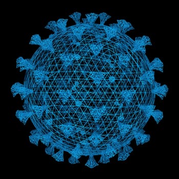 Covid-19, Coronavirus, group of viruses that cause diseases in mammals and birds. In humans, the virus causes respiratory infections. 3D illustration.