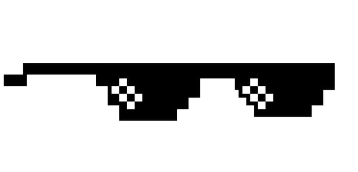 thug life sunglasses black prank fun illustration