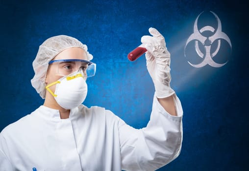 concept image about the biological hazard of viruses
