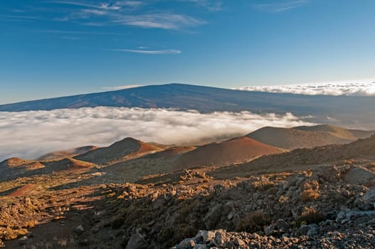 Evening Clouds on a Volcanic Landscape on Mauna Kea in Hawaii