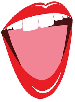 mouth lips teeth female sensual red illustration