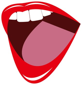 mouth lips teeth female sensual red illustration