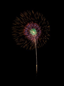Colorful fireworks on night sky background