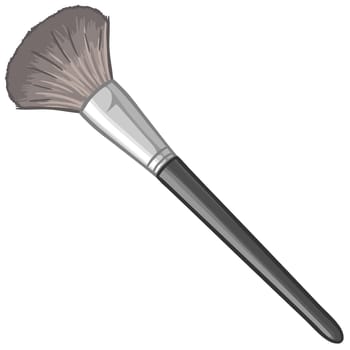 brush make up black cosmetic female face tool illustration