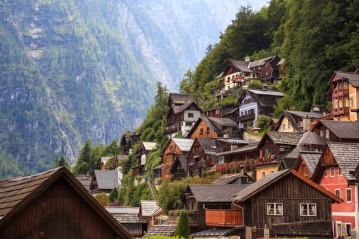 Hallstatt village in Alps, Austria