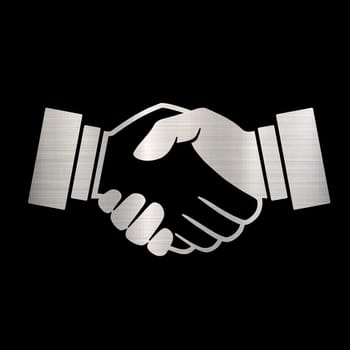 handshake respect partnership business meeting leadership silver metallic illustration