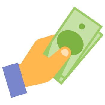 hand giving money paying currency illustration