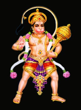 hanuman god monkey illustration indian holy culture