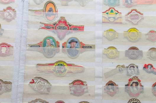 HAGEN, NRW, GERMANY - JULY 24, 2014:.Hagen, Germany, Any old cigar labels in an old scrapbook