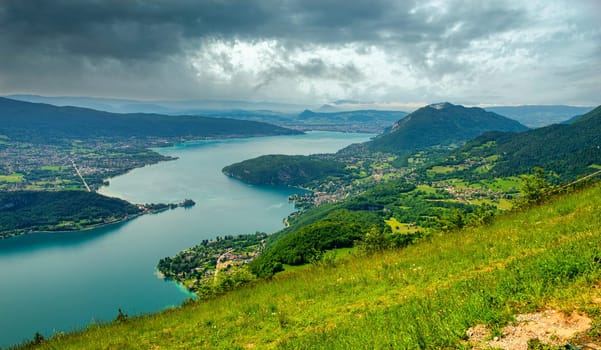view of lake of Annecy, in the french Alps