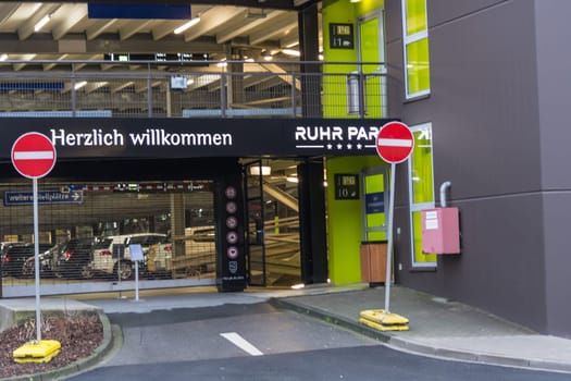 BOCHUM, NRW, GERMANY - JANUARY 11, 2016:.Exterior entrance to the shopping center Ruhr Park in Bochum. The shopping center Ruhr Park in Bochum is one of the largest in Germany..