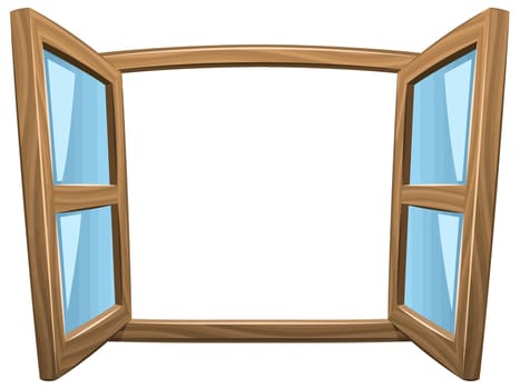 window open wooden structure square white architecture illustration