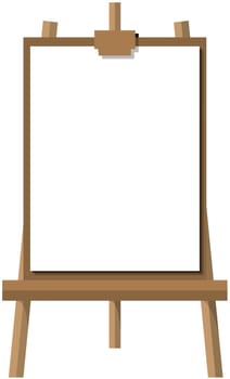 easel with frames empty for drawing white illustration