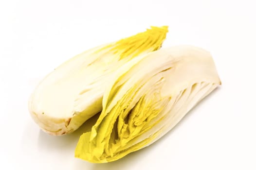 Cut chicory isolated on white background