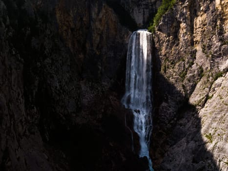 Waterfall Boka in Triglav National Park, Slovenia, Bovec, Europe.