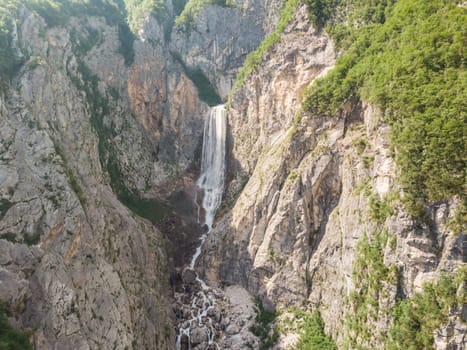 Waterfall Boka in Triglav National Park, Slovenia, Bovec, Europe.