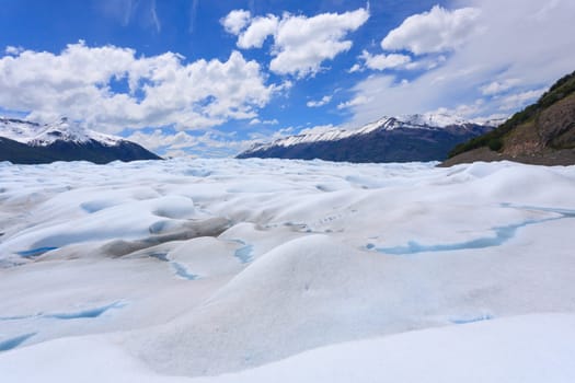 Walking on Perito Moreno glacier Patagonia, Argentina. Patagonian scenery