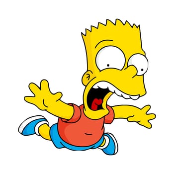 Bart The Simpsons falling illustration cartoon editorial