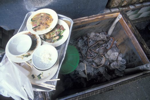 fresh eel at the seafood and animal Market in the city of Guangzhou in the province of Guangdong in china in east asia.   China, Guangzhou, April, 2000