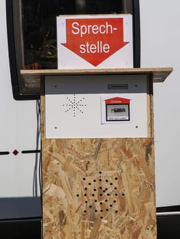 Intercom station at Corona Drive In Station