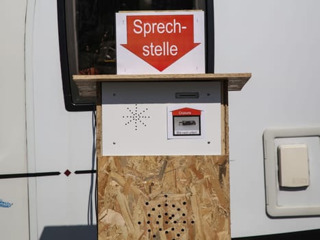 Intercom station at Corona Drive In Station