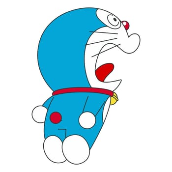 doraemon character japan manga jump flying illustration editorial