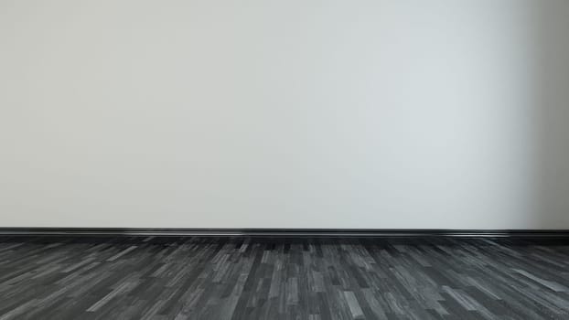 Light brown wall empty room with black wooden floor 3d rendering
