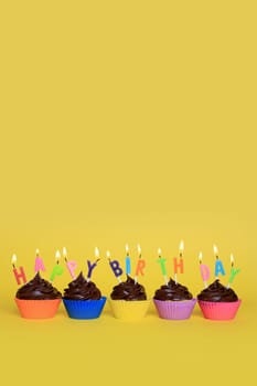 Happy Birthday Cupcakes With Candles