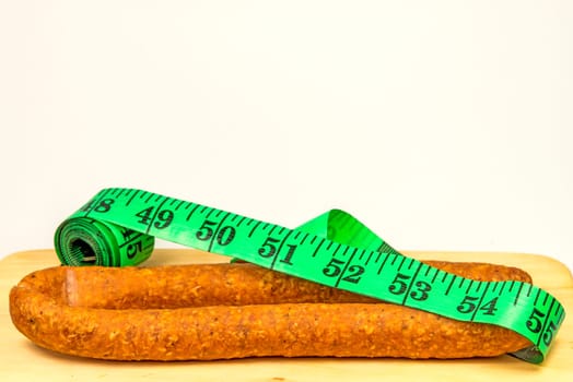 sausage with a tape measure