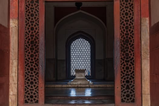 Humayun's sepulcher near a special mihrab, Humayun's Tomb Coplex in New Delhi, India.