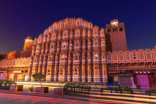 Hawa Mahal Palace in Jaipur, India's famous sight.