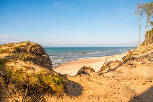 beach of the Baltic Sea in Orzechowo, Poland