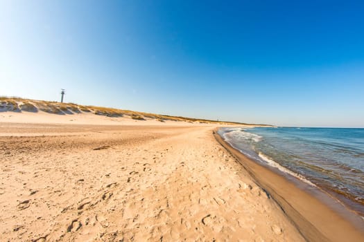 lonesome beach of the Baltic Sea in Poland
