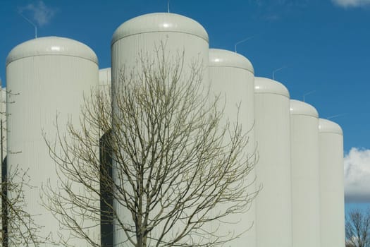industry tanks and blue sky