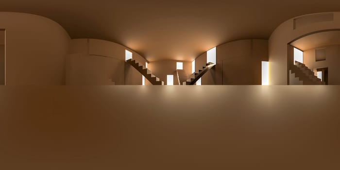 3d illustration, 3d rendering, vr 360 panorama abstract images of the geometry background